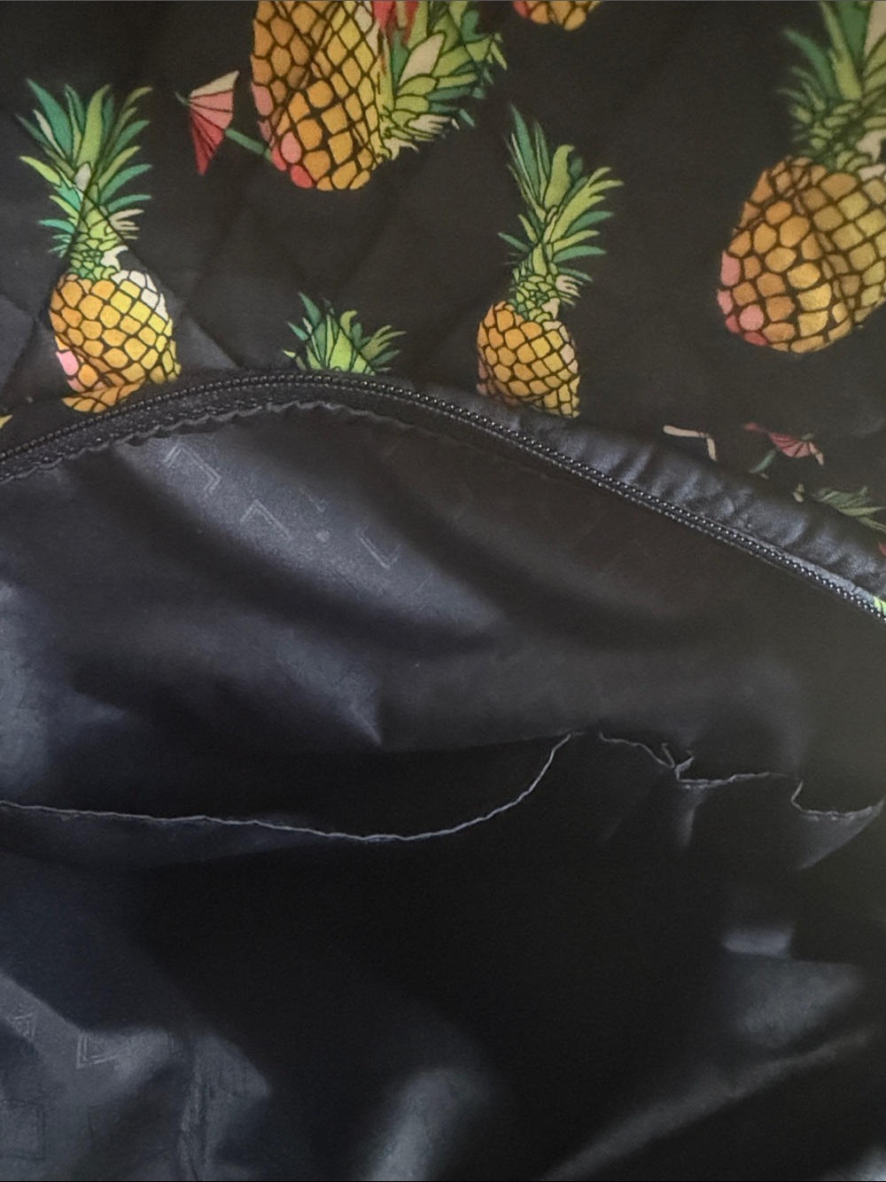 Vera Bradley Navy Quilted Pineapple Print Toucan Party Backpack - Picture 7 of 13